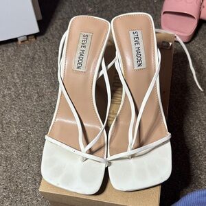 Steve Madden White Strappy Heels